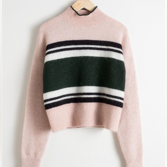& Other Stories Sweaters - & Other Stories Striped Mock Neck Sweater
